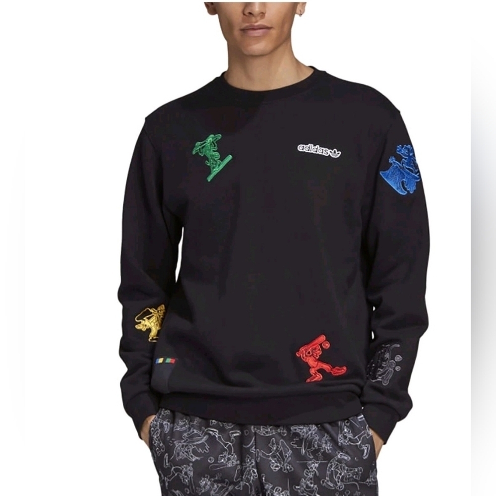 Adidas x Disney Mickey Mouse Crewneck Sweatshirt Black Size L